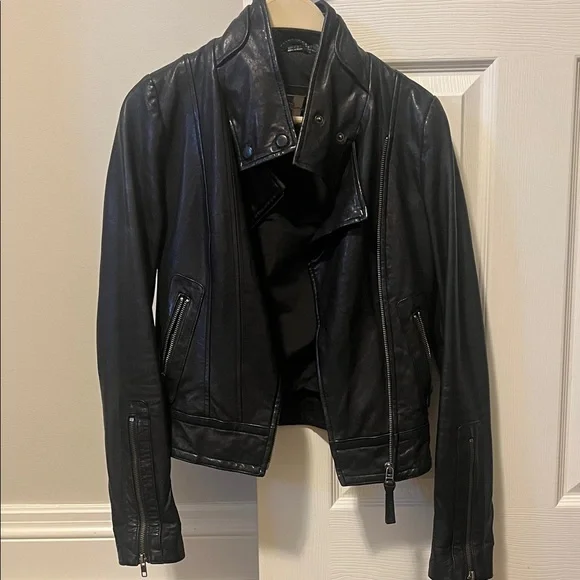 Mackage Black Leather Moto Jacket - Picture 1 of 6